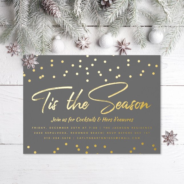 Tis the Season Festive Holiday Party Gold Confetti (Creator Uploaded)