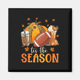 Tis the Season Football and Pumpkin Season Fall Vi Magnet