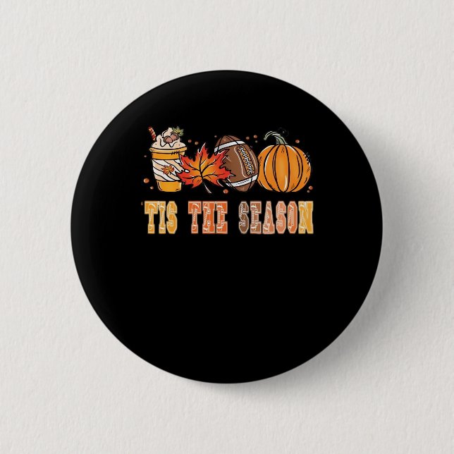 Tis The Season Football By Creative 6 Cm Round Badge (Front)