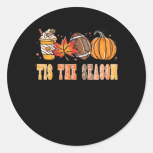 Tis The Season Football By Creative Classic Round Sticker