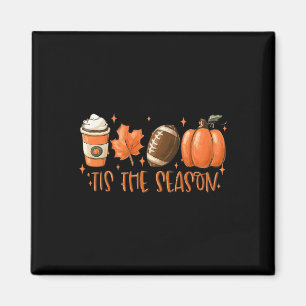 Tis The Season Football Coffee Latte Leaves Hello  Magnet