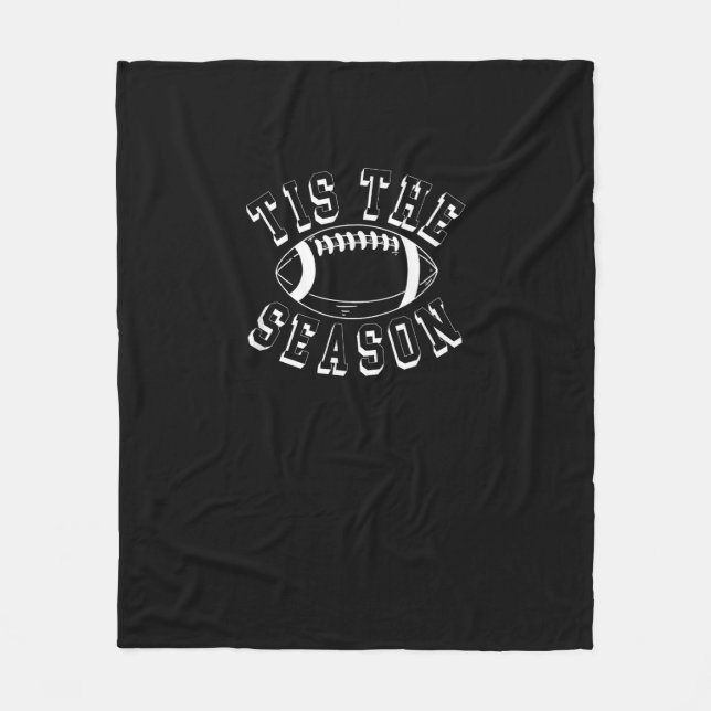 Tis The Season Football  Fall Autumn Football Fleece Blanket (Front)