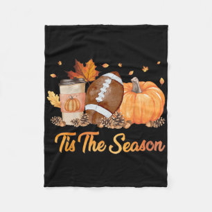 Tis The Season Football Fall Season Football Pumpk Fleece Blanket