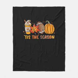 Tis The Season Football Fall Thanksgiving Football Fleece Blanket
