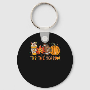 Tis The Season Football Fall Thanksgiving Football Key Ring