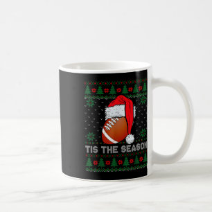 Tis The Season Football Funny Christmas Santa Hat Coffee Mug
