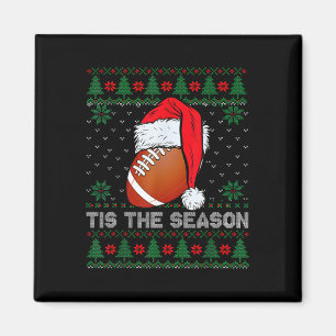 Tis The Season Football Funny Christmas Santa Hat Magnet