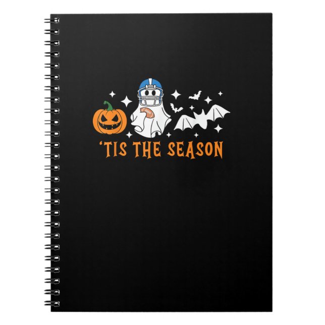Tis The Season Football Halloween Spooky Pumpkin Notebook (Front)