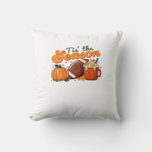 Tis The Season Football Mug Autumn Design Cushion