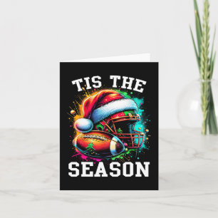 Tis The Season Football Mum Christmas Santa Hat Co Card
