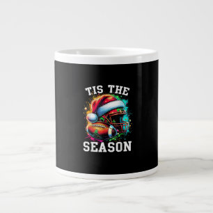 Tis The Season Football Mum Christmas Santa Hat Co Large Coffee Mug