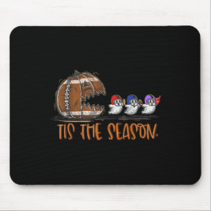 Tis The Season Football Pumpkin Ghost Boo Hallowee Mouse Pad