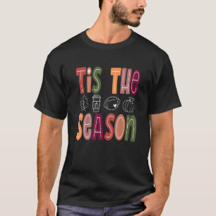 Tis the Season Football Pumpkin Spice Cute Fall fo T-Shirt