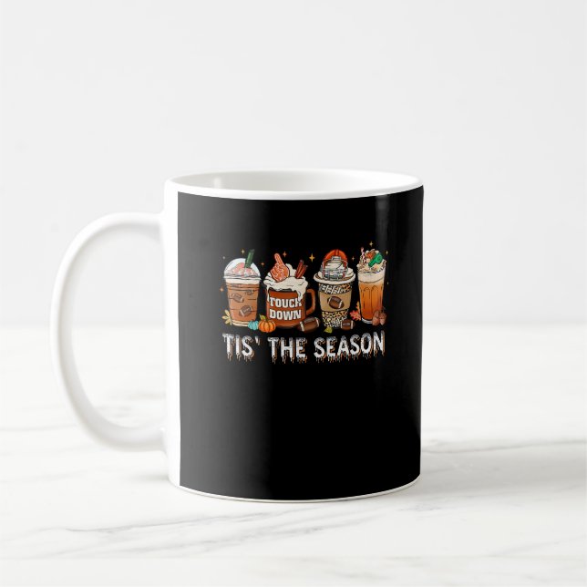 Tis The Season Football Pumpkin Spice Halloween Fa Coffee Mug (Left)