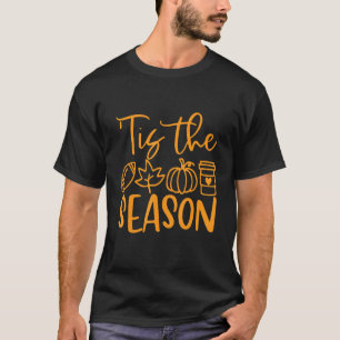 Tis The Season Football Pumpkin Spice Leaves Falli T-Shirt