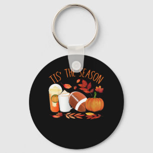 Tis The Season Football Pumpkin Thanksgiving Athle Key Ring