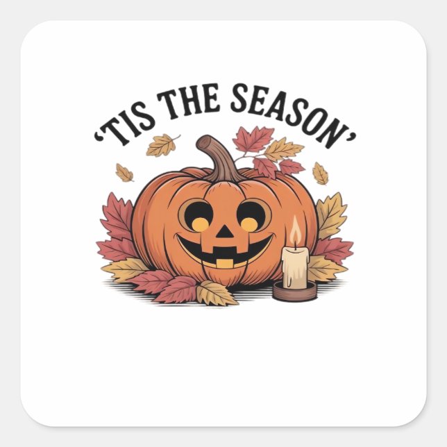 Tis The Season Football Retro Clean Design Square Sticker (Front)