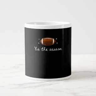 Tis The Season Football  - Retro Football Game Day Large Coffee Mug