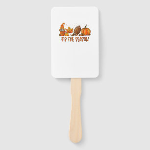 Tis’ The Season Football Sport Autumn Pumpkin Than Hand Fan