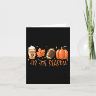 Tis The Season Footll Coffee Latte Leaves Hello Pu Card