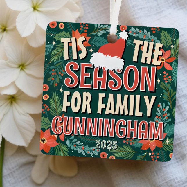 Tis the Season for Family Festive Christmas Metal Tree Decoration (Creator Uploaded)