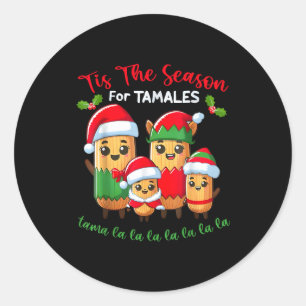 Tis The Season For Tamales Mexican Christmas Santa Classic Round Sticker