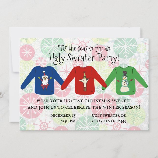 Tis the Season for Ugly Sweater Party Invitation (Front)