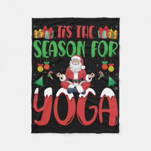 Tis The Season For Yoga Santa Meditation Xmas Chri Fleece Blanket