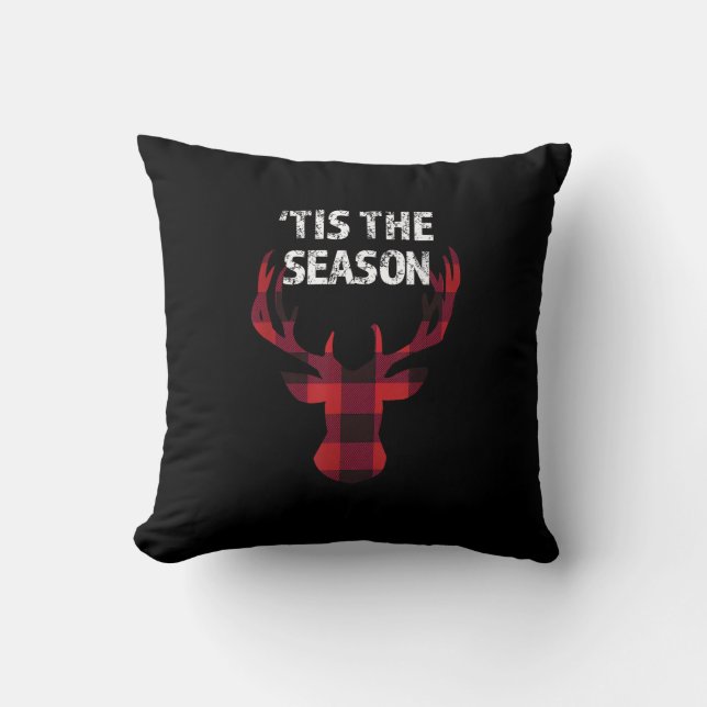 Tis The Season Funny Christmas Buck Deer Men Cushion (Front)