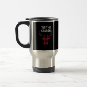 Tis The Season Funny Christmas Buck Deer Men Travel Mug