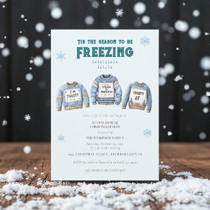 tis the season Funny Christmas Ugly Sweater Party Holiday Card