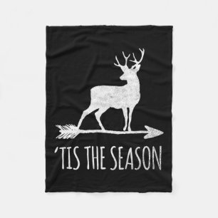 Tis The Season Funny Deer Bow Hunting  Fleece Blanket