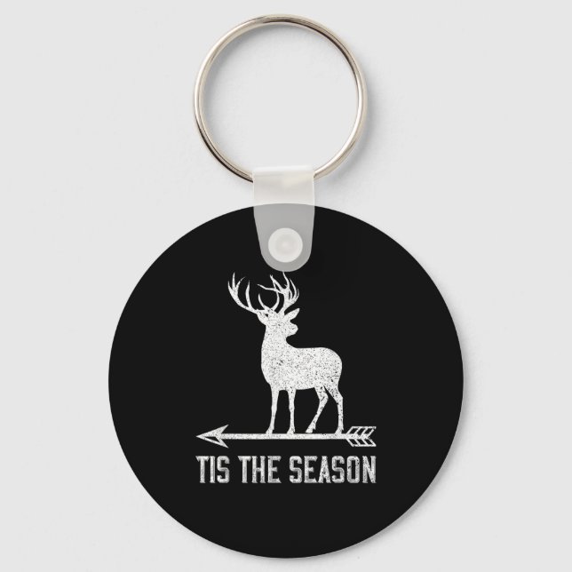 Tis The Season Funny Deer Hunting Key Ring (Front)