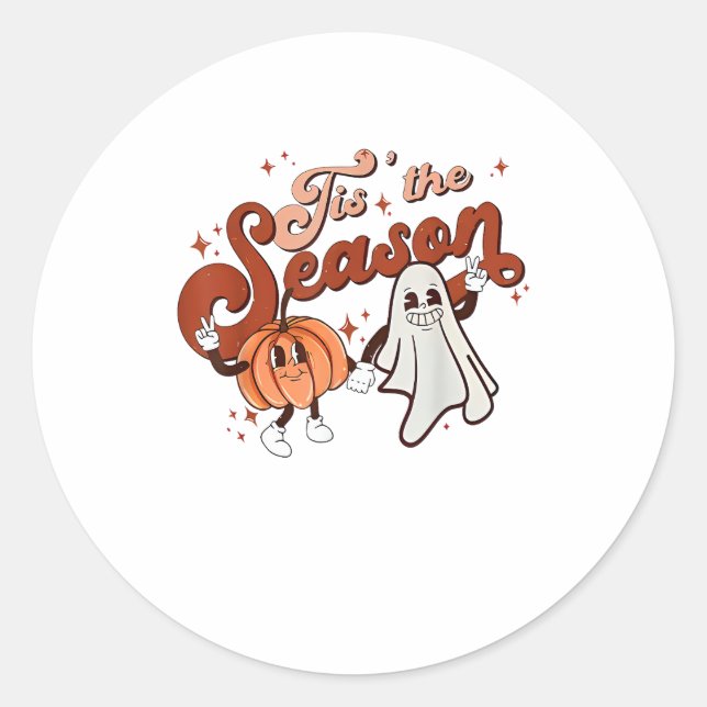 Tis The Season Funny Halloween Costume Classic Round Sticker (Front)