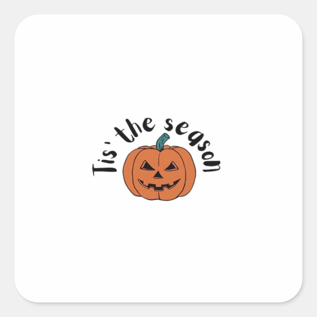 Tis The Season Funny Sloth Design Square Sticker (Front)