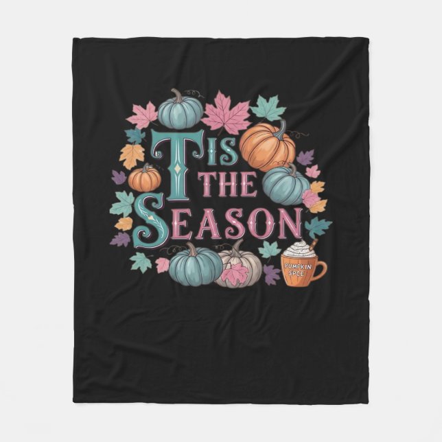 Tis The Season Funny Trendy Fleece Blanket (Front)