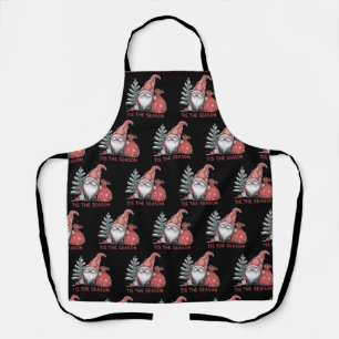 Tis The Season Gnome Christmas Holiday Winter Apron
