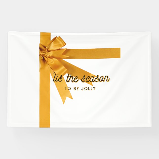 Tis The Season Gold 4x6 Vinyl Banner (Horizontal)