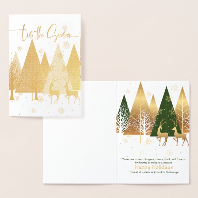 'Tis the Season Green Gold Company Appreciation Foil Card (Display)