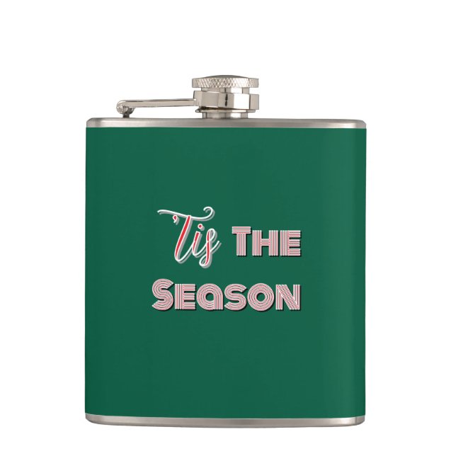 'Tis The Season Green   Hip Flask (Front)