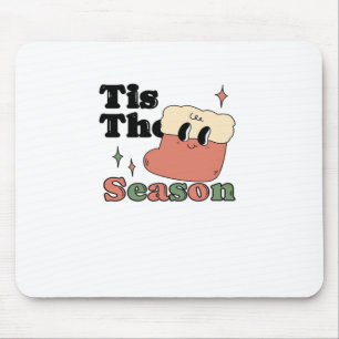Tis The Season Groovy Retro Vintage Christmas Matc Mouse Pad