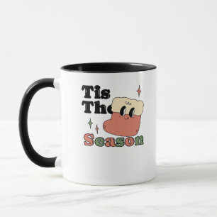 Tis The Season Groovy Retro Vintage Christmas Matc Mug