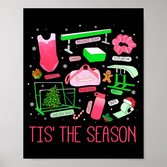 Tis The Season Gymnastics Workout Fitness Exercise Poster (Front)