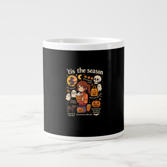Tis The Season Halloween Anime Icons Fall Design Large Coffee Mug (Front)