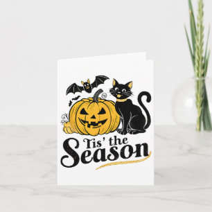 Tis The Season Halloween Bats Pumpkin Fall Funny C Card