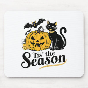 Tis The Season Halloween Bats Pumpkin Fall Funny C Mouse Pad