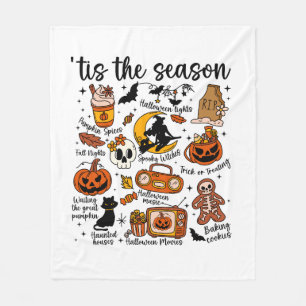 'Tis the season Halloween Doodles Fleece Blanket