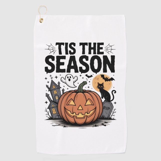 Tis the Season Halloween Golf Towel (Front)