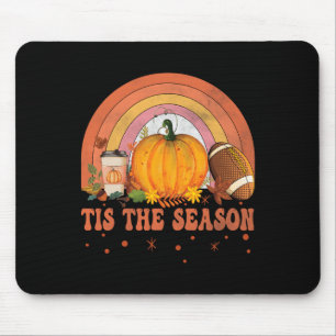 Tis The Season Halloween Pumpkin Coffee Football F Mouse Pad