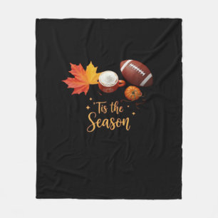 Tis The Season Halloween Retro Design Fleece Blanket